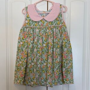 Serendipity by shrimp and grits kids Floral Sleeveless Kids Top with Pink Collar